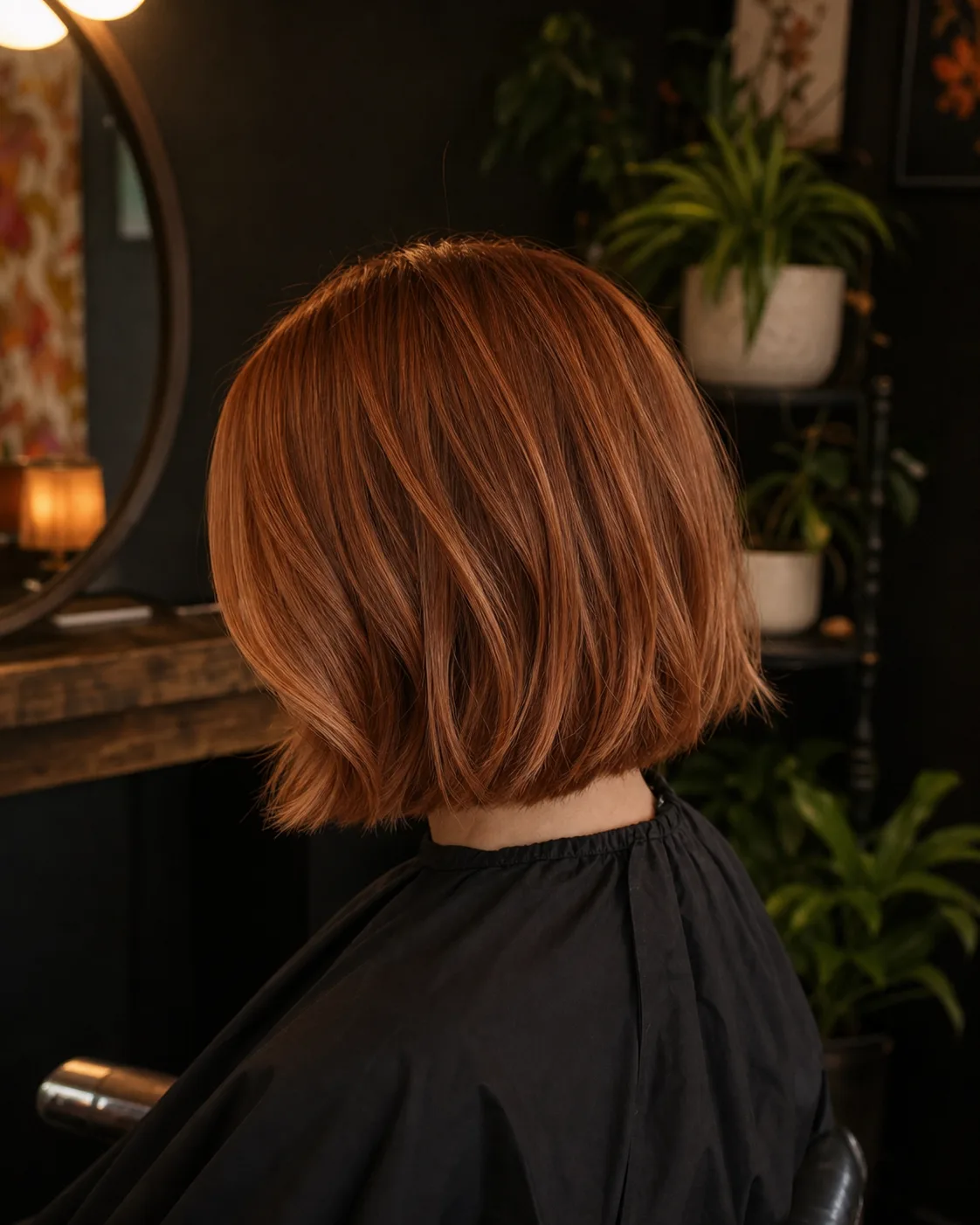 Fresh copper bob with a polished bend